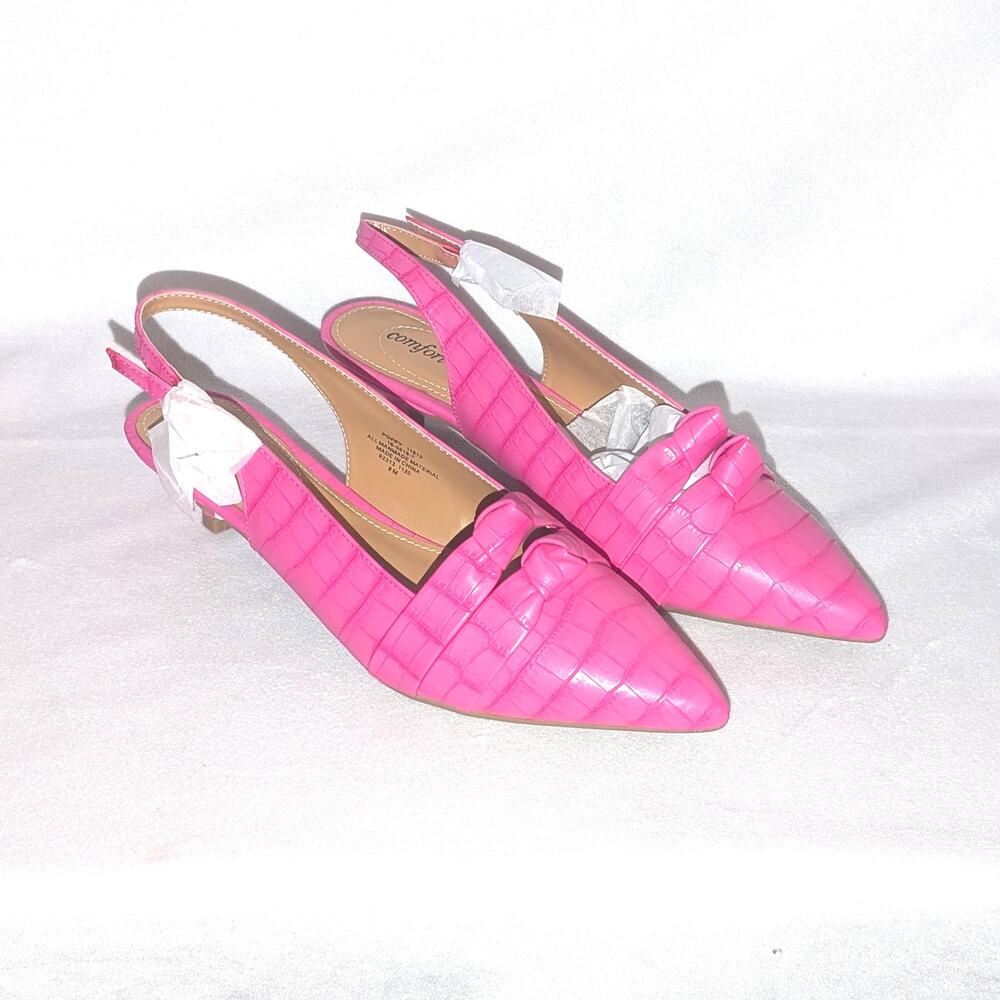 Comfortview Women's Low heel slip on shoes Pink 8M New